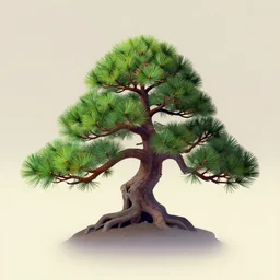 bonsai spruce! tree but minimalistic concept art by frank stella gilleard james whalen tom, colorful, soft light, trending on artstation, minimalism