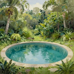 a secluded pool in a verdant wetland, extremely detailed oil painting, unreal 5 render, rhads, sargent and leyendecker, savrasov levitan polenov, bruce pennington, studio ghibli, tim hildebrandt, digital art, landscape painting, octane render, beautiful composition, trending on artstation, award winning photograph, masterpiece