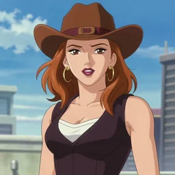 portrait of scarlett johansson in cowboy bebop anime