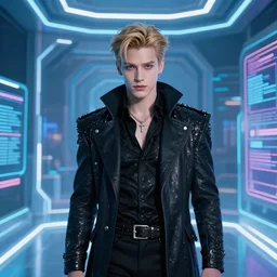 a portrait of a beautiful psycho king in a holographic room, photographed by erwing olaf