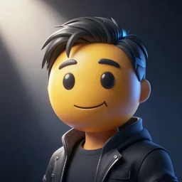 memoji style male profile picture with cyberpunk vibes