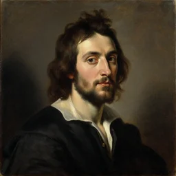 portrait of patrick baud, by caravaggio and wlop. oil painting.