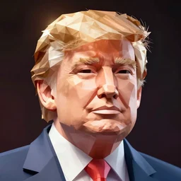 full 3d model of trump, low polygon, ps1 graphics