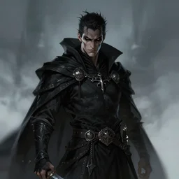 a dark mage with a menacing look on his face, digital art