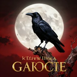 magical atmosphere, style by eddie mendoza, raphael lacoste, alex ross, red black white golden colors, book cover, crow on a tree in front of a full big moon, dramatic lighting, cinematic, realistic establishing shot, extremely high detail, photo-realistic, cinematic lighting, digital restoration, very sharp, high quality, high details, Unreal Engine 5, realistic, Artgerm, post processed, realistic concept art, artstation, realistic matte painting