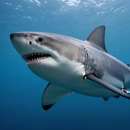 large great white shark, cinematic, photograph, hyperdetailed, realistic, realism