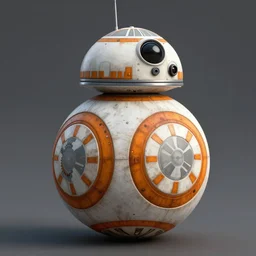 Portrait of steampunk BB-8, steam, gears, product photo, high detail, realistic octane render, raytracing