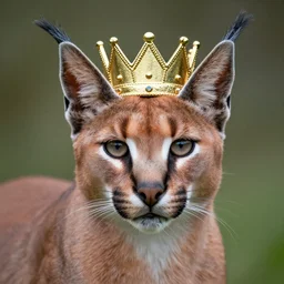 caracal wearing crown