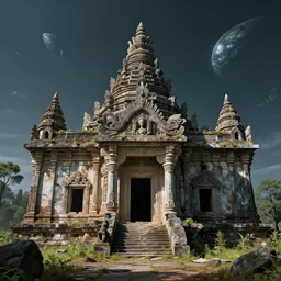 an abandoned temple of a long - forgotten race of space aliens