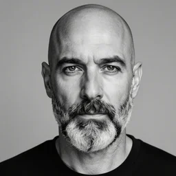 8k photography from a balded middle aged man with a black and white short designer beard, Photography by Jimmy Nelson