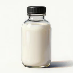 concept art of a magic nutritional supplement in a bottle filled with white ivory liquid, black top, by gil elvgren, white tones, white background, digital painting, artstation, concept art, smooth, sharp foccus ilustration hq