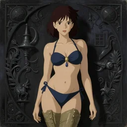 portrait of zarya in dark dungeon wearing swimsuit, jodhpurs greg manchess painting by sargent and leyendecker, studio ghibli, medium shot asymmetrical intricate elegant illustration hearthstone, by greg rutkowski by greg tocchini by craig mullins