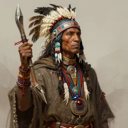 :  native American shamen fantasy, fantasy magic,  , intricate, sharp focus, illustration, highly detailed, digital painting, concept art, jahbu art and Paul lewin and kehinde wiley, masterpiece