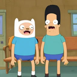 adventure time in the style of bob's burgers