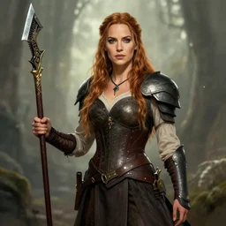 elizabeth hurley as a dnd character fantasy art.