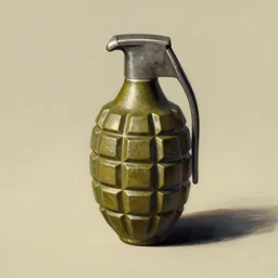hand grenade on the floor, greg rutkowski art