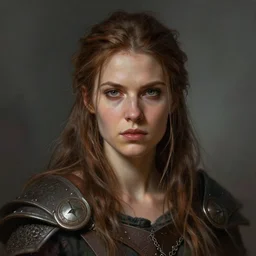 head and shoulders portrait of a barbarian, female, high fantasy, dnd, by artgerm, krenz cushart, wlop, luis royo