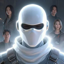 robot ninja mask helmet Borderlands and by Feng Zhu and Loish and Laurie Greasley, Victo Ngai, Andreas Rocha, John Harris radiating a glowing aura