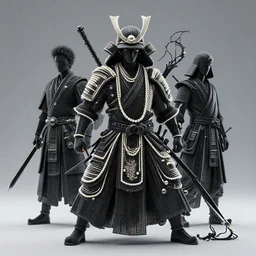 cyber black samurai made of pearl beads : by michal karcz, daniel merriam, victo ngai and guillermo del toro : ornate, dynamic, particulate, intricate, elegant, highly detailed, centered, artstation, smooth, sharp focus, octane render