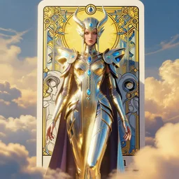 elden ring empress ethereal cyberpunk demon queen, innovative avant - garde art, deco fashion, photorealistic portrait, vaporwave, crisp quality and light reflections, glorious clouds, golden hour, transcendent, vibrant color, clean linework, finely detailed, tarot card with ornate border frame, by artgerm, ayami kojima, yoshitaka amano, hiroshi yoshida 4 k, trending on artstation, volumetric lighting, octane render
