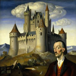the castle in the sky, by magritte, dali, surrealism