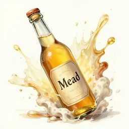 bottle of mead exploding, highly detailed, digital painting, artstation, concept art, smooth, sharp focus, illustration, by anato finnstark, boissb - blanca. j, cindy avelino, clint cearley, anna podedworna