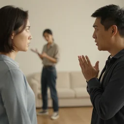 couple arguing in the distance