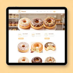 screenshot of a donut shop website