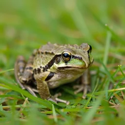 beautiful small frog in grass