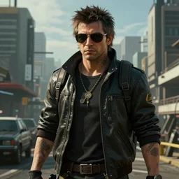 John frusciante in Cyberpunk 2077 unreal engine 5 8k hyperdetailed photorealism