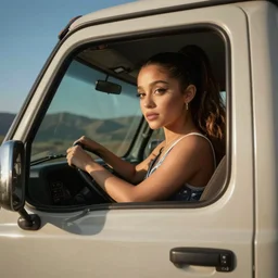 Ariana Grande as truck driver