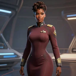 epic professional digital art of gorgeous black female starship military officer, by leesha hannigan, iris van herpen, artstation, cgsociety, wlop, epic, much wow, much detail, gorgeous, detailed, masterpiece