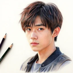 epic beautiful color ink pencil realistic majestic drawing of young anime hero cute hd cinematic portrait by alex ross pixar squareenix frank miller trending on flickr