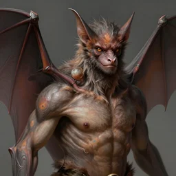 portrait of a barbarian fruit bat, muscular, wild, upper body, D&D, fantasy, intricate, cinematic lighting, highly detailed, digital painting, artstation, concept art, smooth, sharp focus, illustration, art by Hajime Sorayama