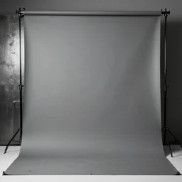 studio backdrop, solid gray, stained with dark paint, metallic panels, monochrome