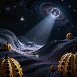 halls of space, dream waves on the starfields by ben wanat and yayoi kusama ; fantasy ; scifi ; by ben wanat ; astral tears ;