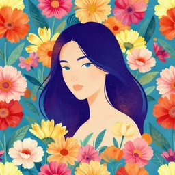 flower surreal pattern lady pinterest artstation hd vivid colors