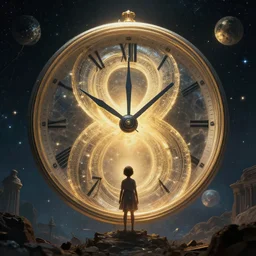 the birth of time, cinematic, 8 k, in a symbolic and meaningful style