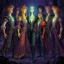 side portrait, fantasy, gloomhaven, luminescent, gaudy colors, by greg manchess, huang guangjian, gil elvgren, sachin teng, greg rutkowski, jesper ejsing, ilya kuvshinov, tri - x pan, by richard avedon