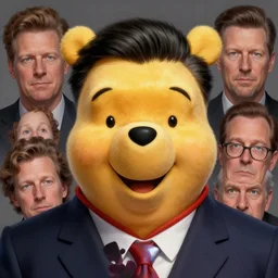 xi jinping is yellow winnie the pooh, mix face, by donato giancola and greg rutkowski and wayne barlow and zdzisław beksinski, realistic face, digital art