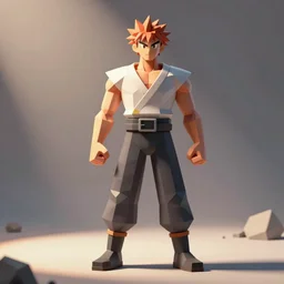 low poly render of garou, concept art, unreal engine