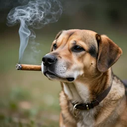 dog smoking a cigar