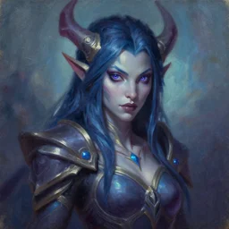kaisa from league of legends, daughter of the void, portrait, oil painting
