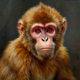 one rabid space monkey with red eyes, detailed painting, epic lighting, by ilya repin, phil hale and kent williams
