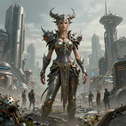 beautiful woman, fantasy character portrait, ultra realistic, sci fi city, wide angle, intricate details, mandlebulb artifacts, highly detailed by mandlebulb peter mohrbacher, hajime sorayama, wayne barlowe, boris vallejo, aaron horkey, gaston bussiere, craig mullins