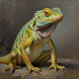 oil painting portrait of a lizard person, a gorn from star trek