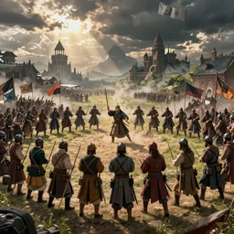 HD scene from a random battle in history, HD style, HD form
