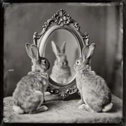daguerrotype photo of the rabbit mirror ritual