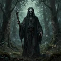 folk horror art style depiction of god