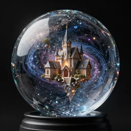a entire universe inside a crystal ball, concept art, octane render, unreal engine 5, trending on artstation, high quality, 8 k, highly detailed, hyperrealistic, path traced, house background, high contrast, masterpiece, epic, fantasy, dramatic lighting, cinematic, high coherence